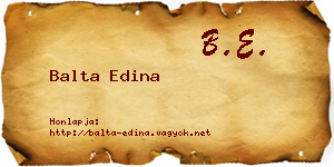 Balta Edina névjegykártya