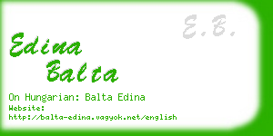 edina balta business card